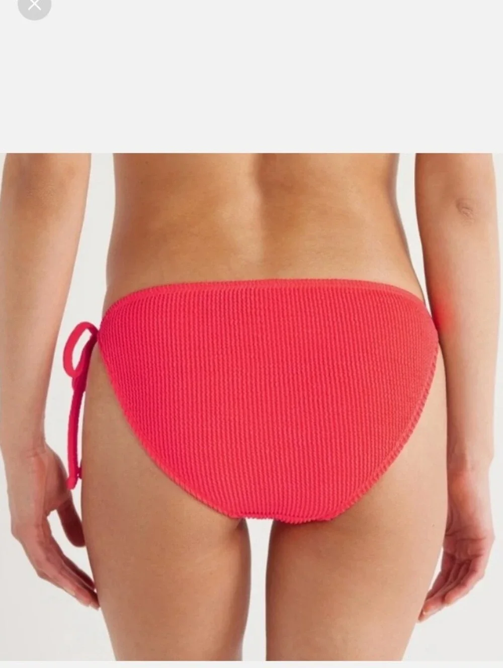 Glow Orange Popcorn Swim Side Ties BOTTOM ONLY Junior Girls SIZE 7-9 NWT